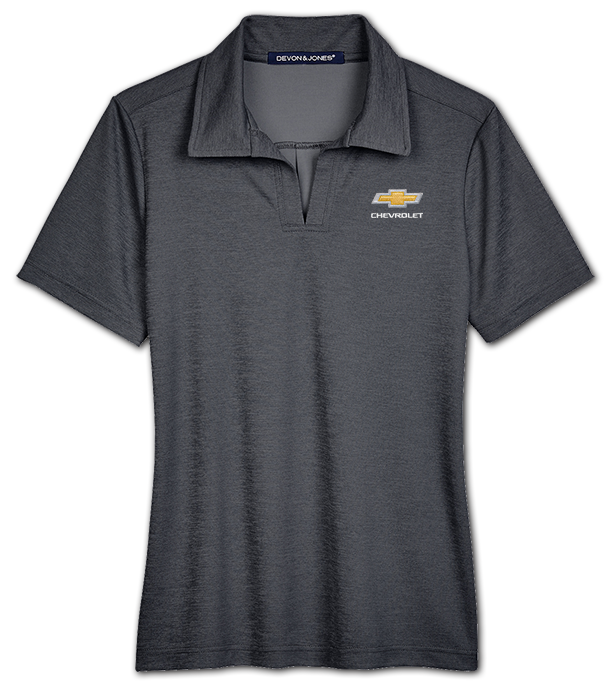 Ladies Chevrolet Gold Bowtie Heather Crownlux Polo