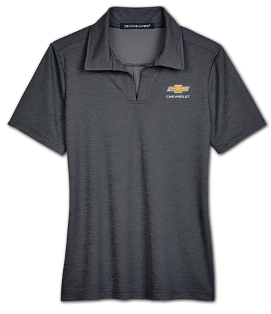 Ladies Chevrolet Gold Bowtie Heather Crownlux Polo