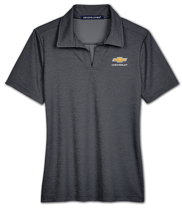 Ladies Chevrolet Gold Bowtie Heather Crownlux Polo