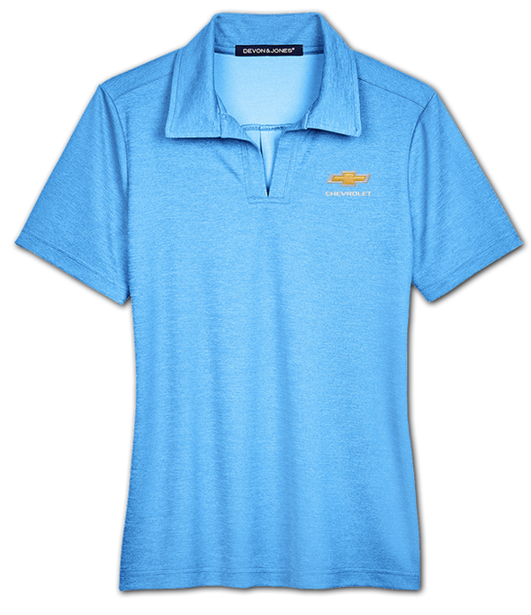 Ladies Chevrolet Gold Bowtie Heather Crownlux Polo