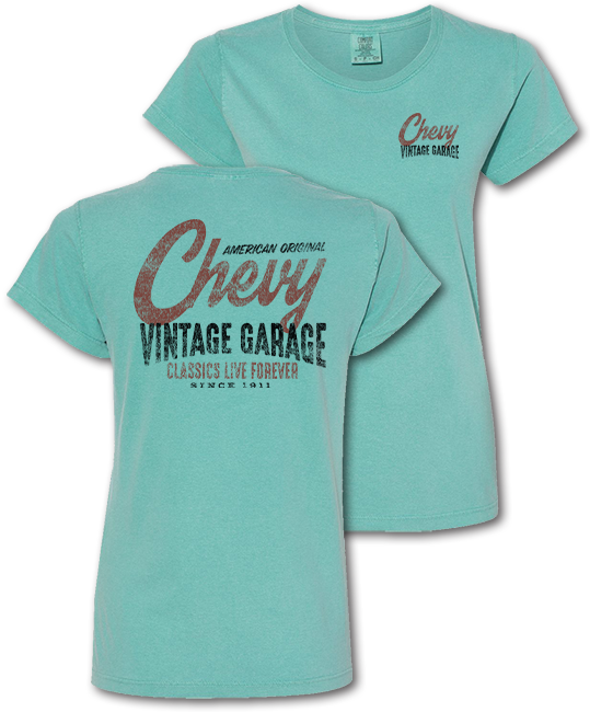 ladies-classic-chevy-garage-vintage-t-shirt