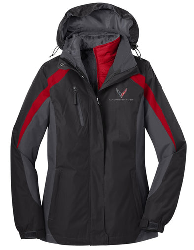 Ladies C8 Corvette Colorblock 3 in 1 Jacket