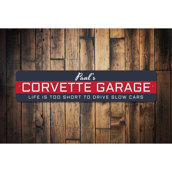 Personalized Corvette Garage Name Sign