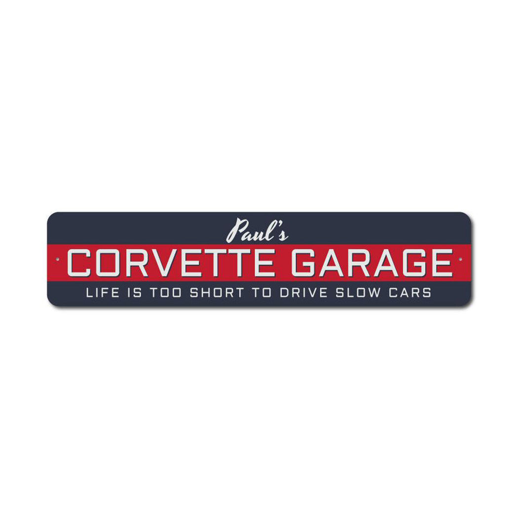 Personalized Corvette Garage Name Sign