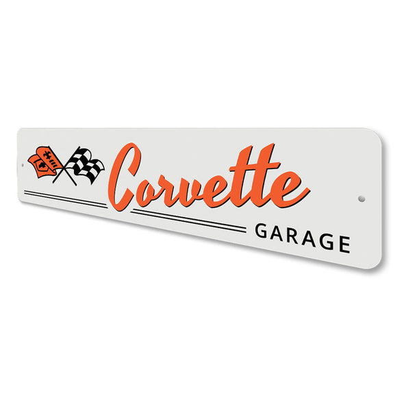 Corvette Garage Flags - Aluminum Sign