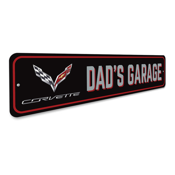 Dad's C7 Corvette Garage Street Sign - Aluminum Sign