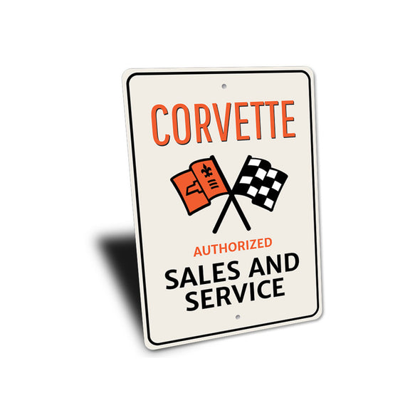 C2 Corvette Authorized Sales And Service - Aluminum Sign