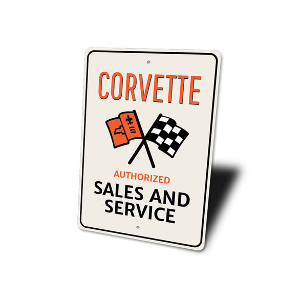 C2 Corvette Authorized Sales And Service - Aluminum Sign