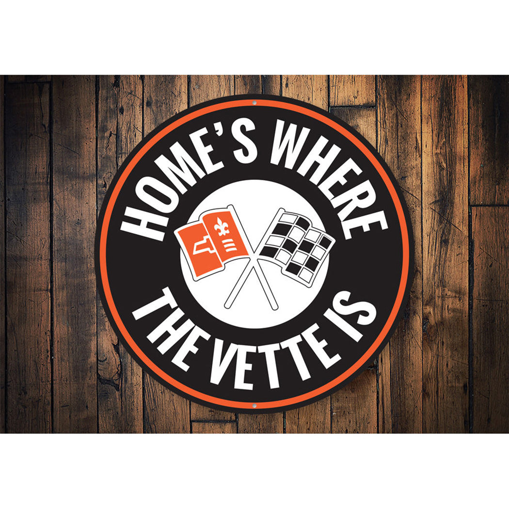 Corvette C2 Home’s Where the Vette Is Car Sign