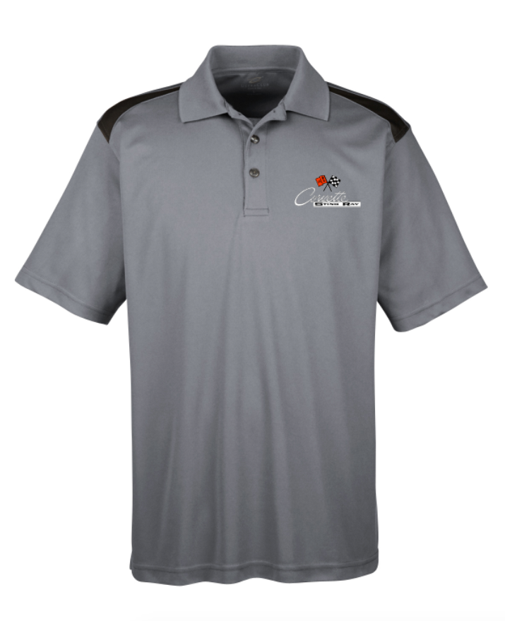 C2 Corvette Men's Polo Shirt - Heather Grey | Corvette Store Online