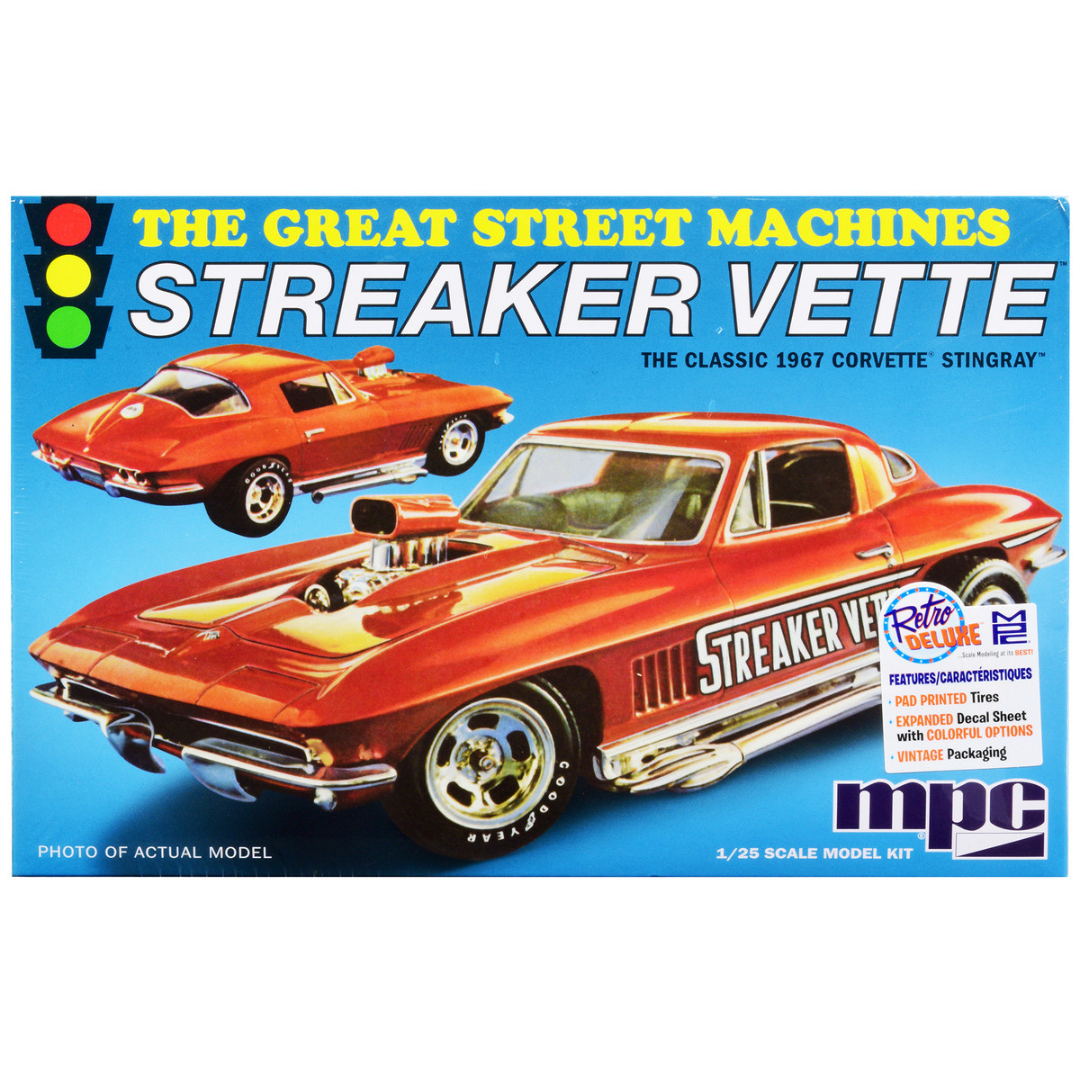 Skill 2 Model Kit 1967 Corvette Stingray "Streaker Vette" 1/25 Scale Model Car