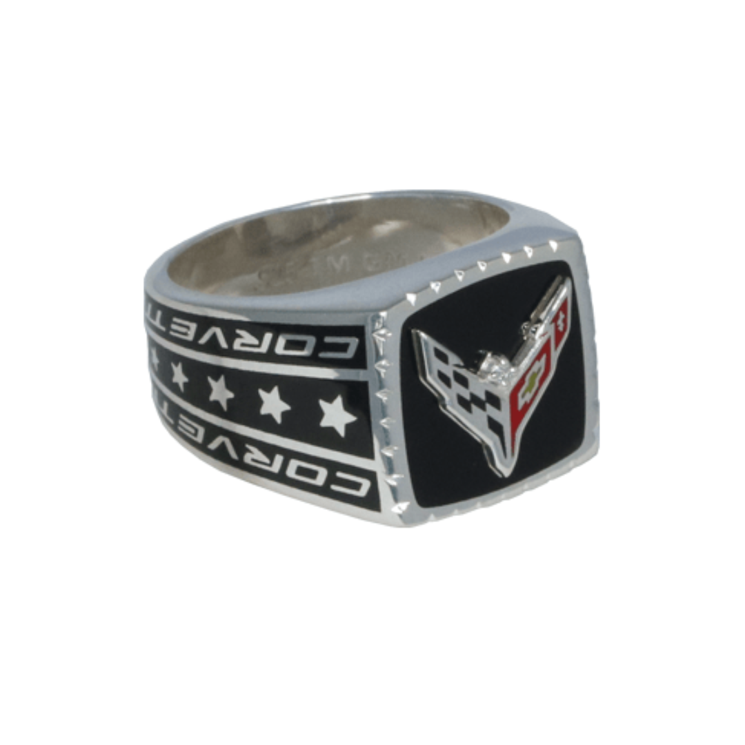 mens-c8-corvette-enameled-diamond-ring