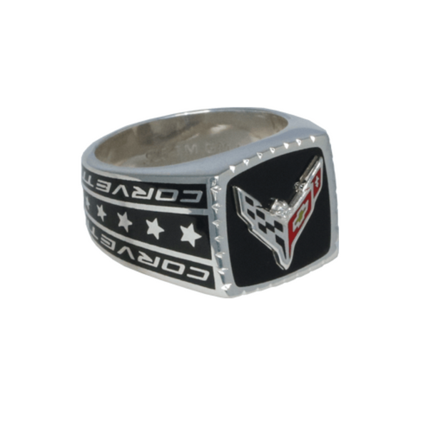 Men's C8 Corvette Enameled Diamond Ring