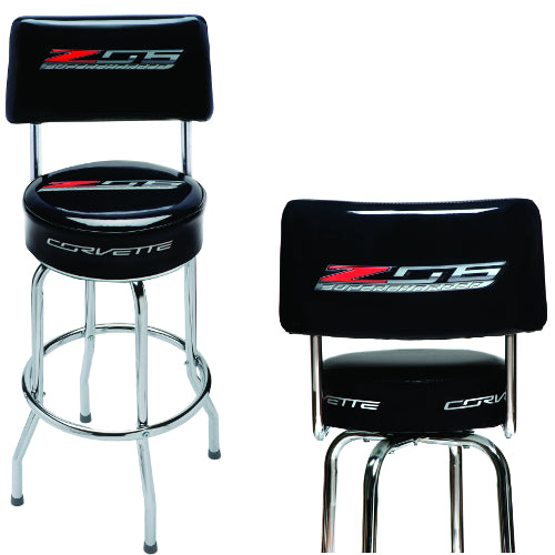 Corvette Z06 Counter Stool w/ Back - [Corvette Store Online]