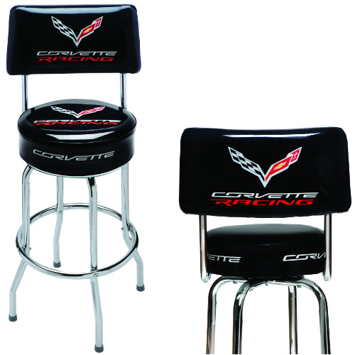 Corvette Racing Counter Stool with Back - [Corvette Store Online]