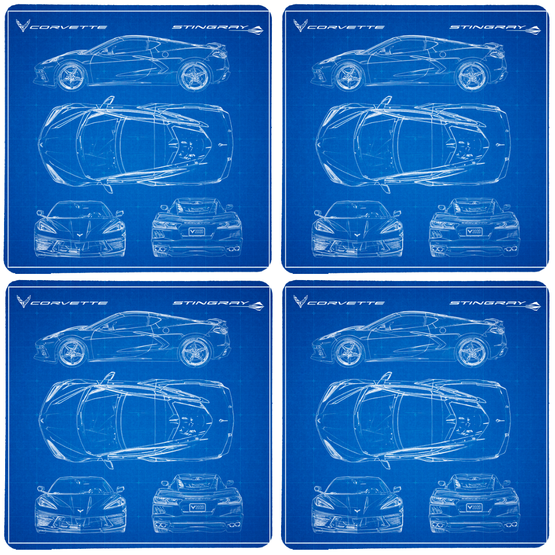 next-generation-c8-corvette-blueprint-stone-coaster-bundle-set-of-4