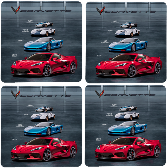 Next Generation C8 Corvette – Mid-Engine Concepts Stone Coaster Bundle - Set of 4