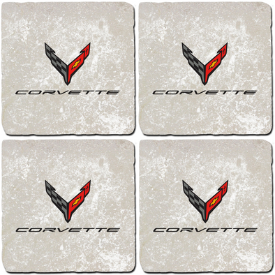 next-generation-corvette-c8-crossed-flags-script-light-stone-coaster-bundle-set-of-4