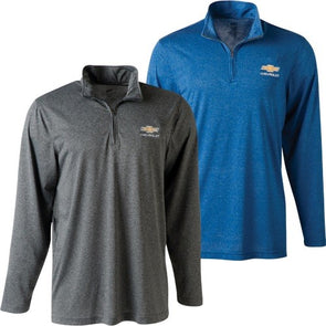 Chevrolet Gold Bowtie Men`s Cool & Dry Performance Quarter Zip Jacket - [Corvette Store Online]