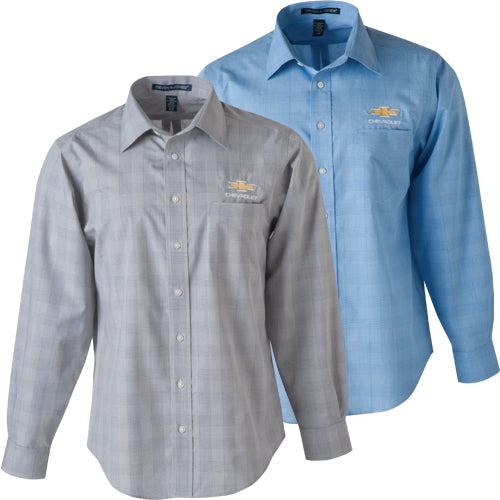 Chevrolet Men's Gold Bowtie Glen Plaid Shirt