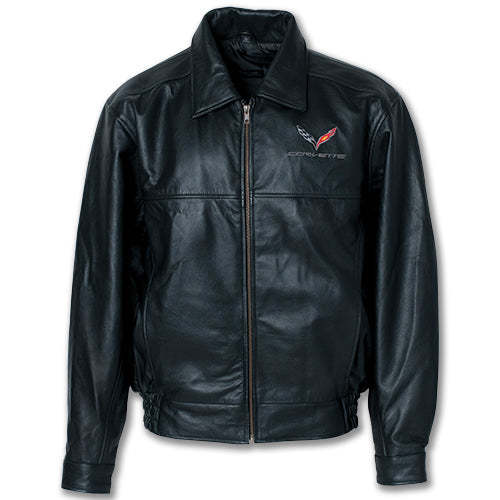 C7 Corvette Textured Lamb Leather Jacket - [Corvette Store Online]