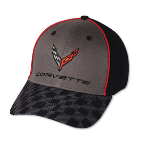 C8 Corvette Carbon Flash Checkered Bill Hat / Cap