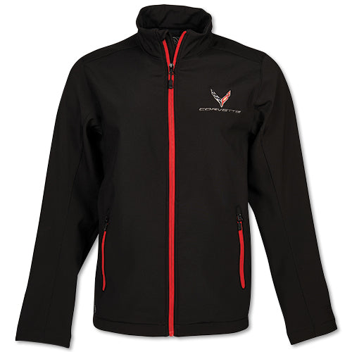 Corvette Mens C8 Matrix Soft Shell Jacket