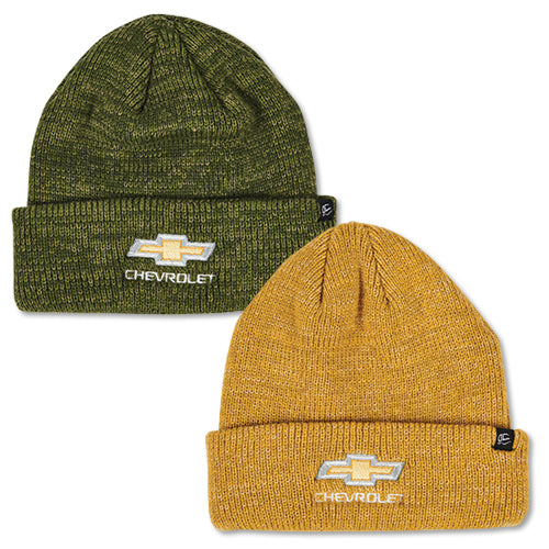 Chevrolet Gold Bowtie Heathered Knit Beanie