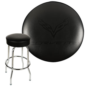 C7 Corvette Debossed Logo Executive Leatherette 30" Bar / Counter Stool