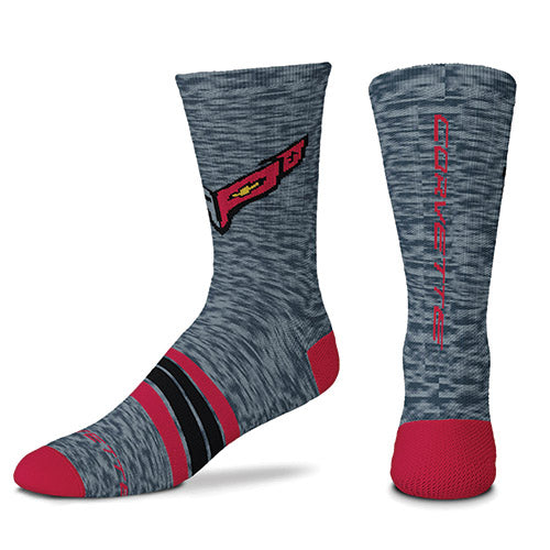 C8 Corvette Grey Heather Crew Socks