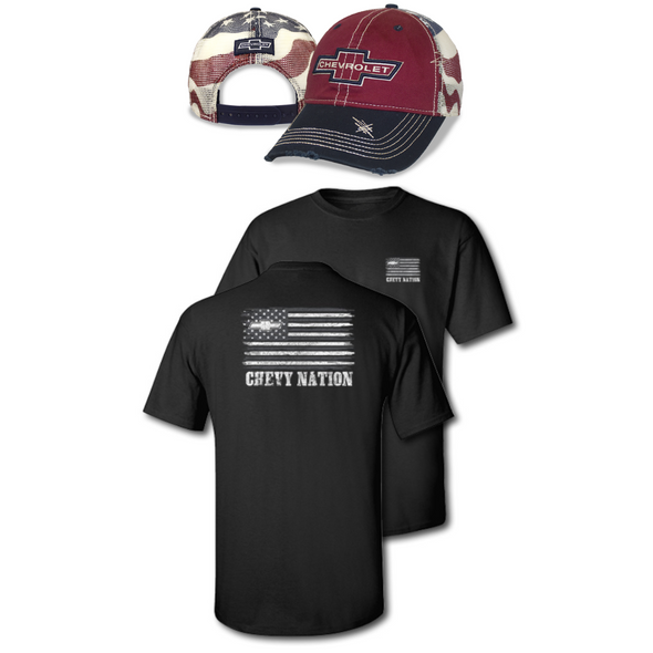 Patriotic Chevy Nation T-Shirt and Hat Bundle