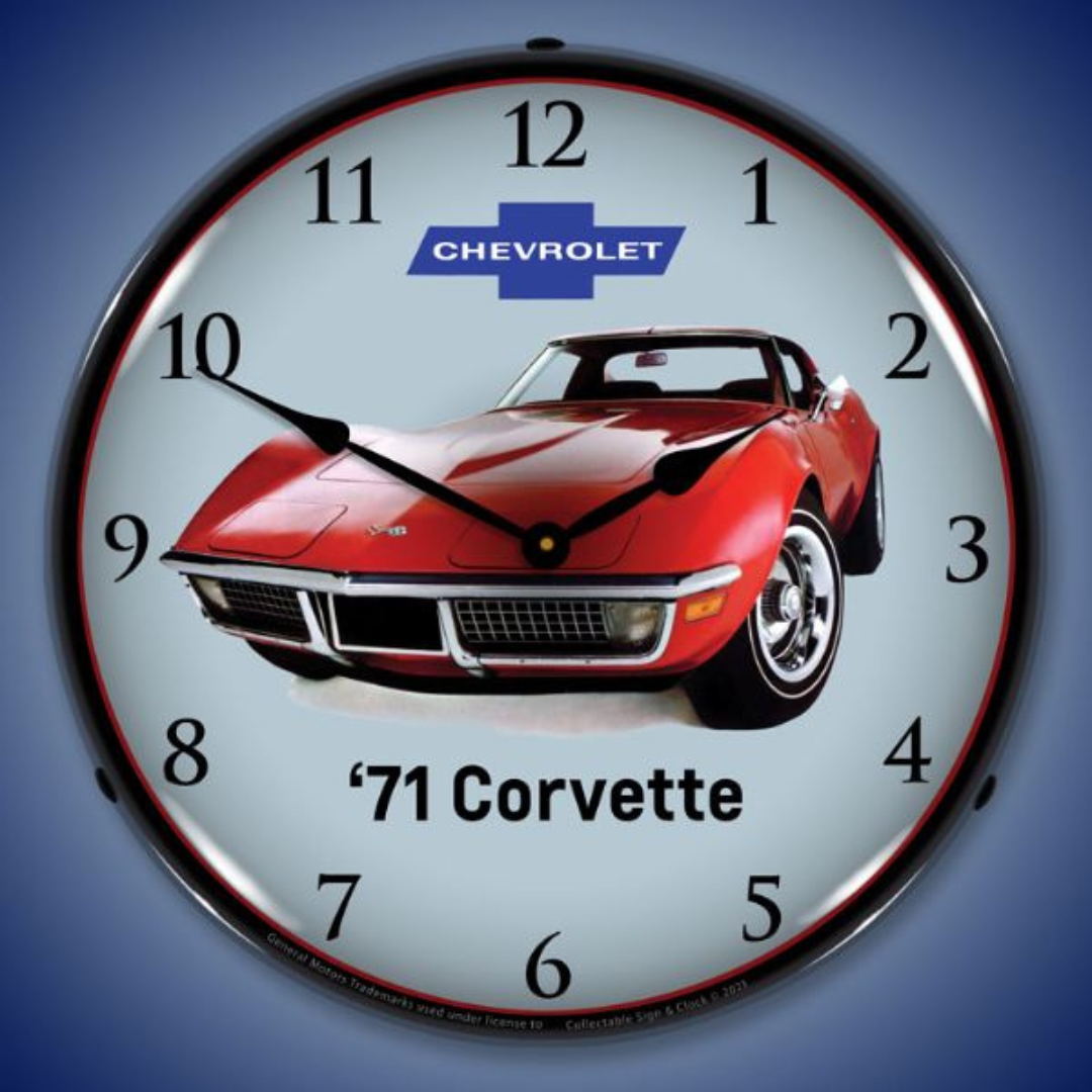 red-1971-corvette-lighted-wall-clock