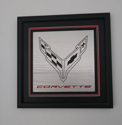 Next Generation Corvette Crossed Flag/Signature Shadowbox - [Corvette Store Online]