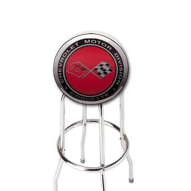 Corvette Crossflags Counter Stool - [Corvette Store Online]