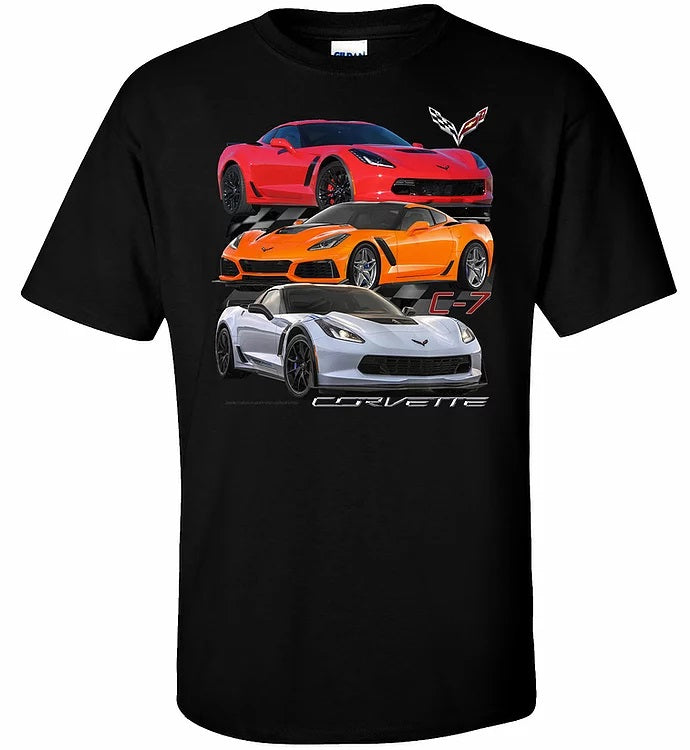 C7 Corvette Men's Black T-Shirt