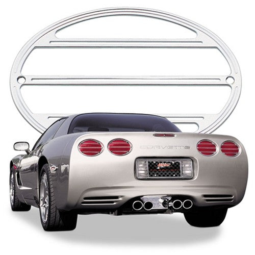 C5 Corvette Billet Chrome Taillight Bezel/Louvers 1997-2004 - [Corvette Store Online]