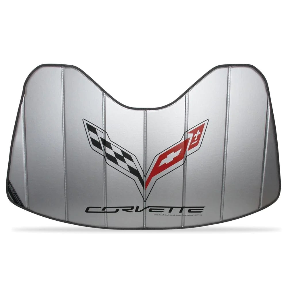 Accordion style shop windshield sun shade