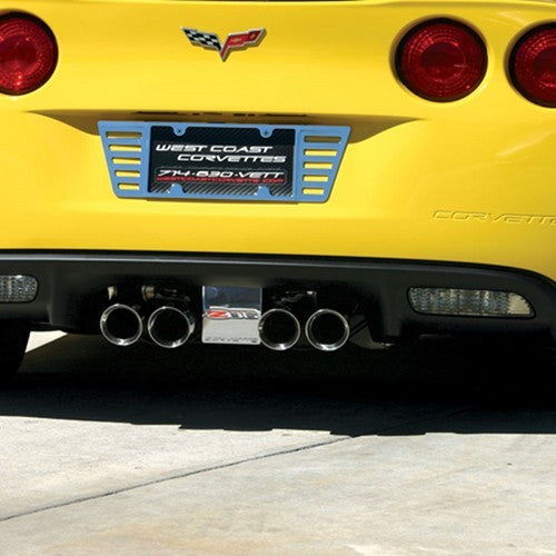 Z06 Corvette Exhaust Plate - Billet Chrome with C6 Z06 Logo : 2006-2013 - [Corvette Store Online]