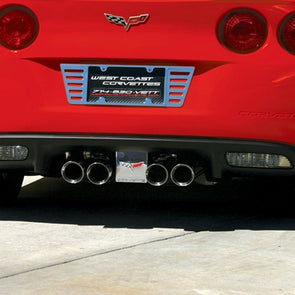 C6 Corvette | Exhaust Plate | Billet Chrome | C6 Logo | NPP or Corsa Exhaust - [Corvette Store Online]