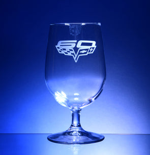 Corvette Logo Vina Goblet Pair - Choose Logo for Custom Etching