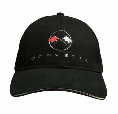 Corvette Vintage Flags Liquid Metal Hat / Cap