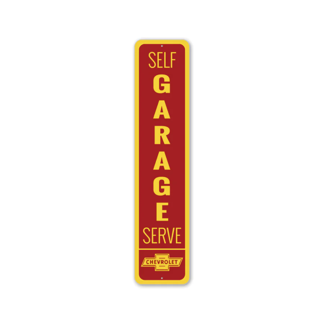 Chevrolet Self Serve Garage Sign - Aluminum Sign
