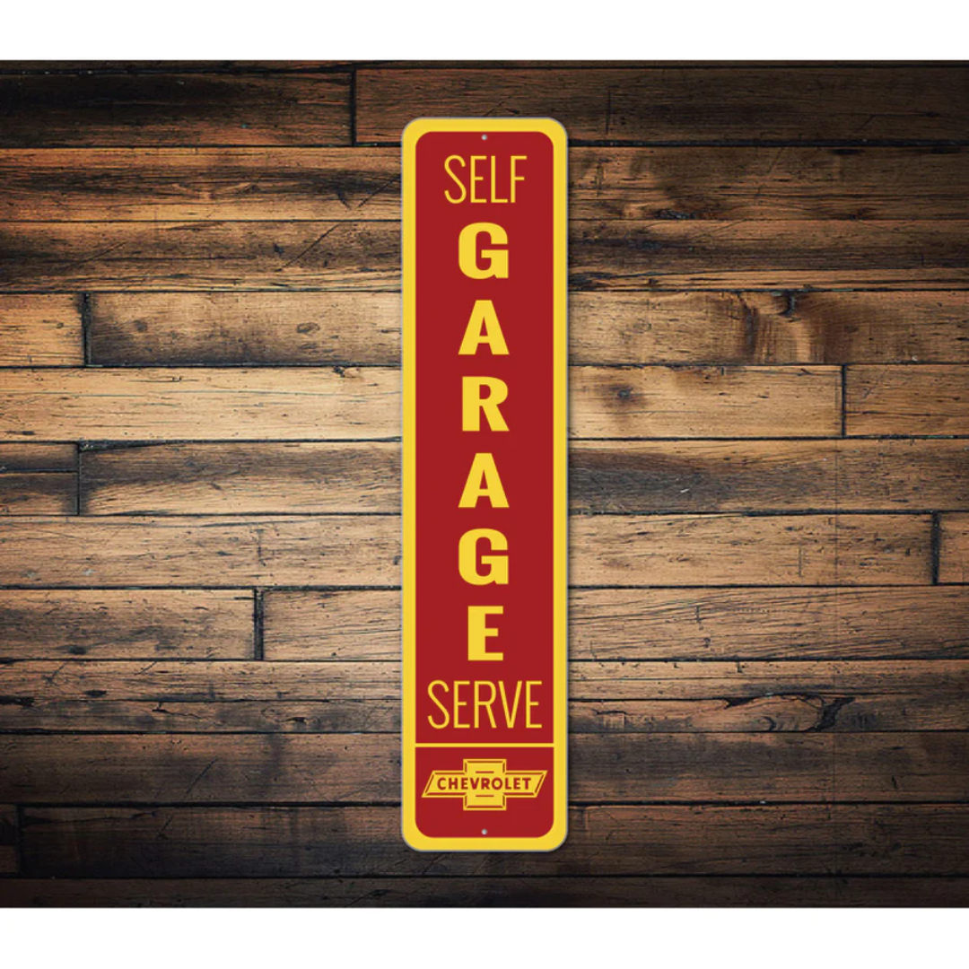 Chevrolet Self Serve Garage Sign - Aluminum Sign