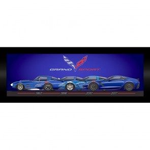 Grand Sport Generations Framed Artwork 15" X 35" - [Corvette Store Online]