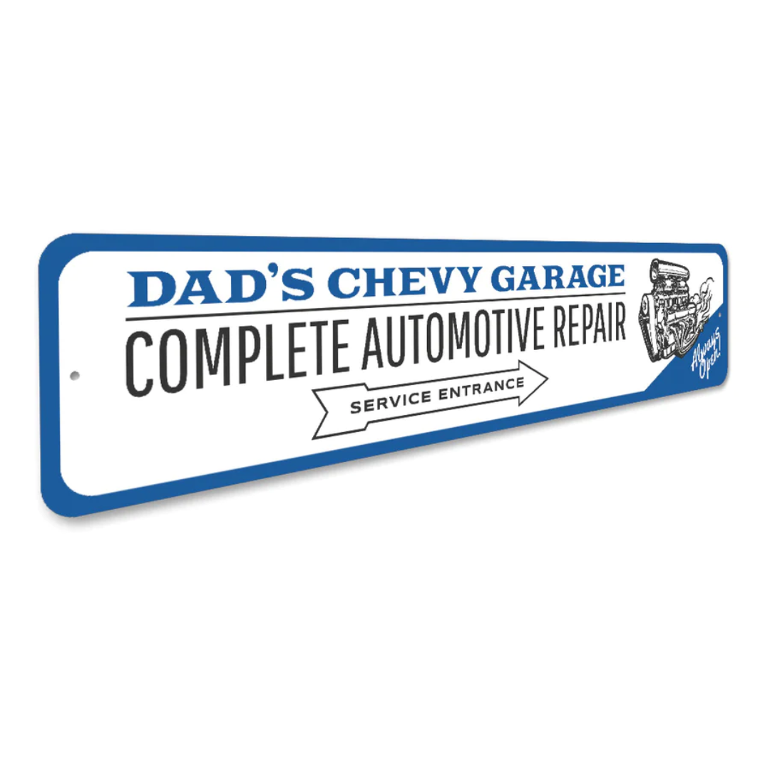 Chevy Racing Sign Personalized Chevy Garage | Corvette Store Online