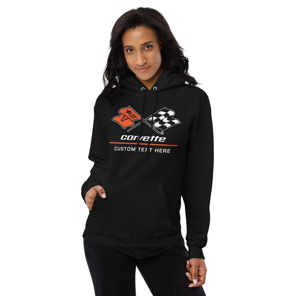 C3 Corvette Personalized Flag Logo Unisex Fleece Hoodie