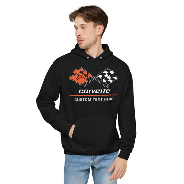 C3 Corvette Personalized Flag Logo Unisex Fleece Hoodie