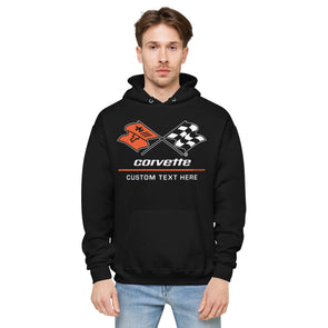 C3 Corvette Personalized Flag Logo Unisex Fleece Hoodie