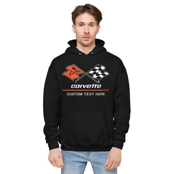 C3 Corvette Personalized Flag Logo Unisex Fleece Hoodie